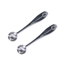 Load image into Gallery viewer, 2.5 ml 1/2 Teaspoon Measuring Scoop Spoons, Polished Stainless Steel, Set of 2