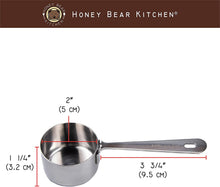 Load image into Gallery viewer, Leave-in Measuring Scoop Set of 2: 1/4 Cup 60 ML v2 , Polished Stainless Steel
