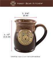 Load image into Gallery viewer, Gift Boxed Honey Bear Kitchen Handmade Stoneware 14 oz Mug