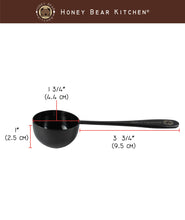 Load image into Gallery viewer, Honey Bear Kitchen 30 ml, 2 Tablespoon Measuring Scoop, Black Polished Stainless Steel, Set of 2
